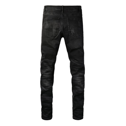 Jeans Amr con logo nero