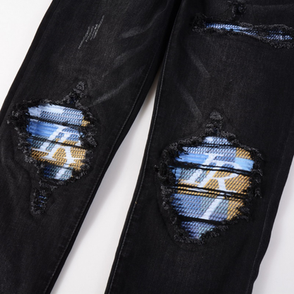 Jeans Amr con logo nero