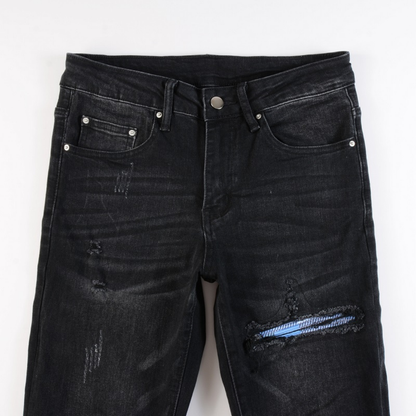 Jeans Amr con logo nero