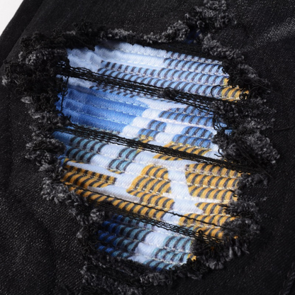 Jeans Amr con logo nero