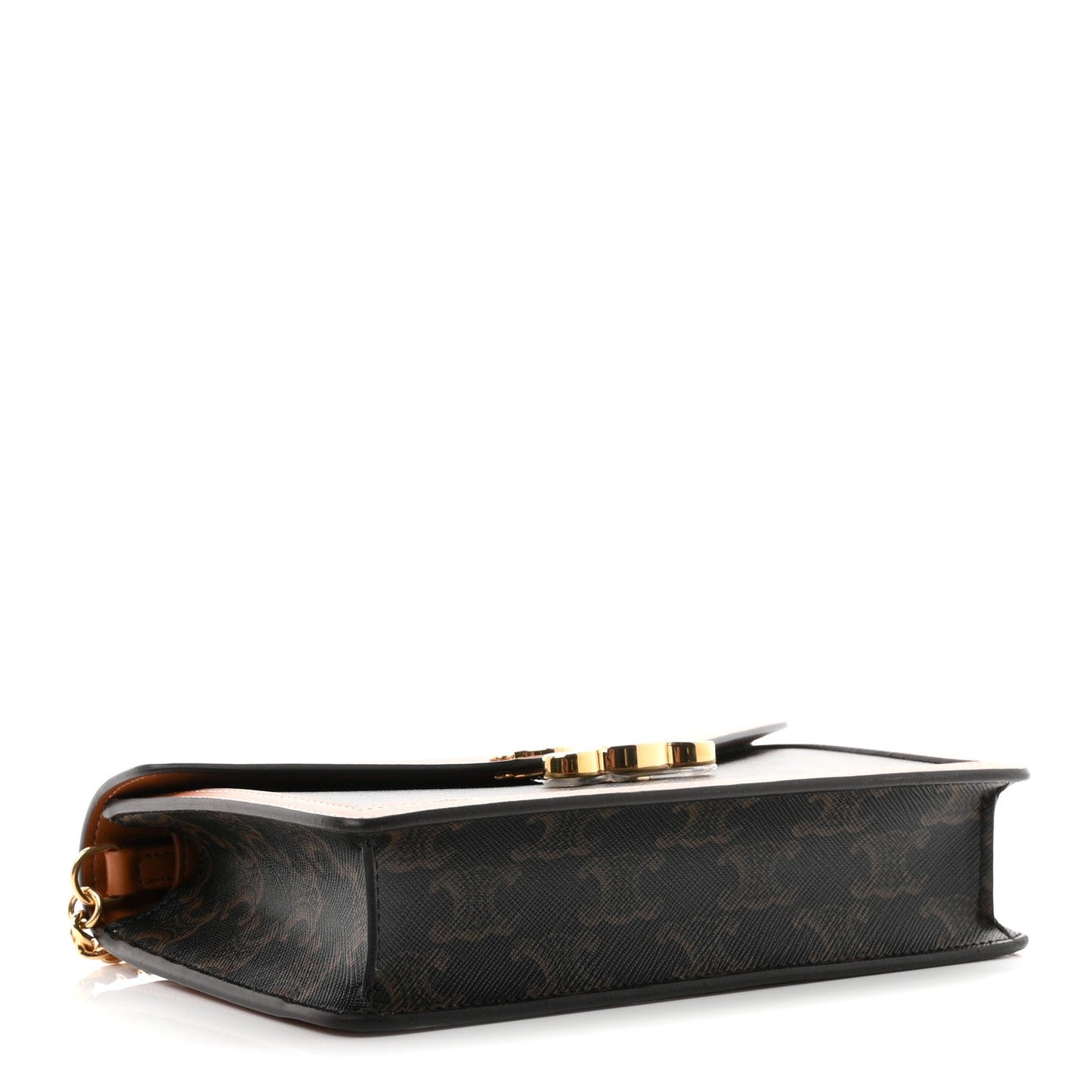 Triomphe Canvas Calfskin Margo Wallet on Chain Tan