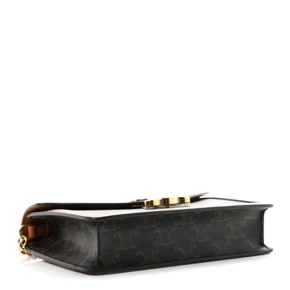 Triomphe Canvas Calfskin Margo Wallet on Chain Tan