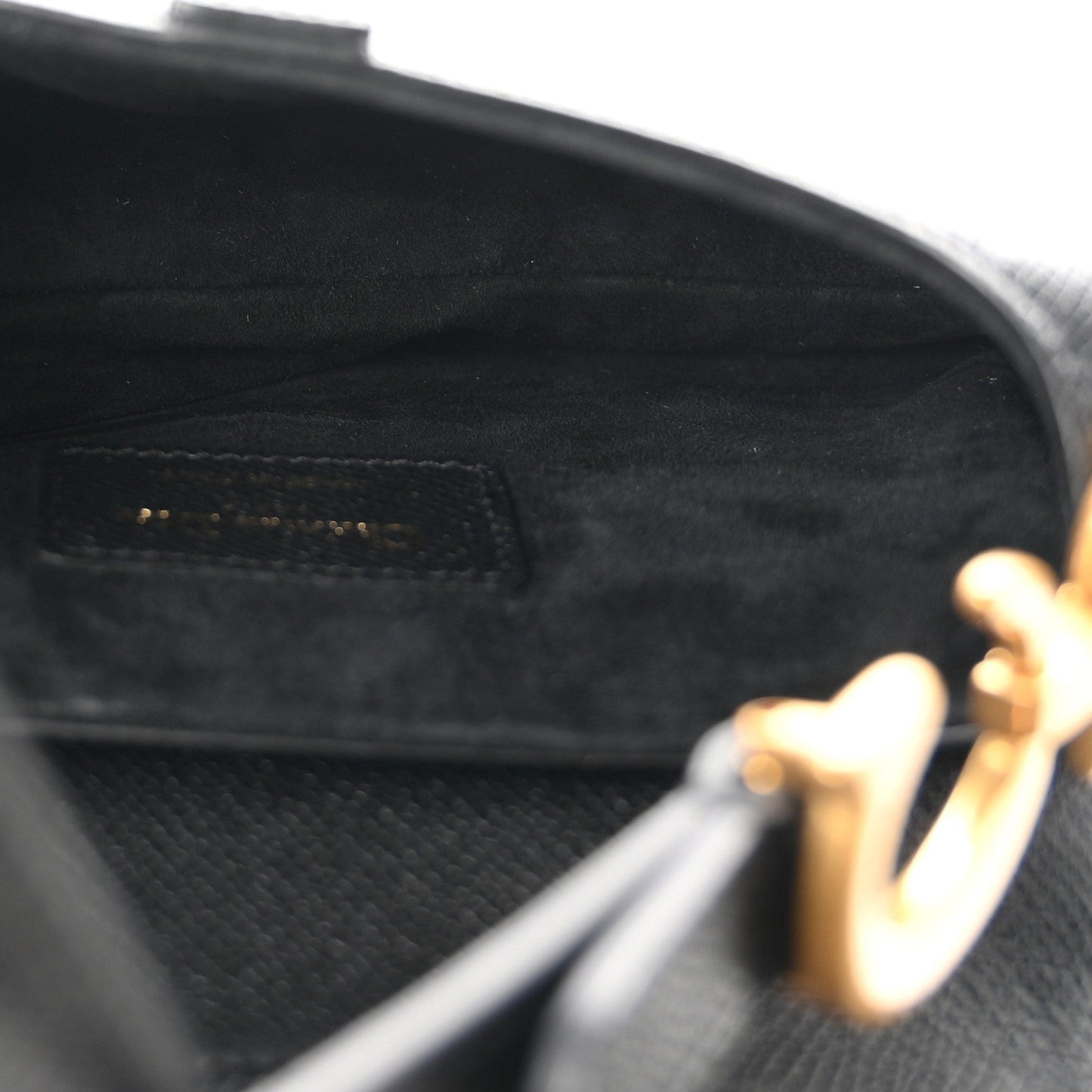 Grained Calfskin Mini Saddle Bag Black