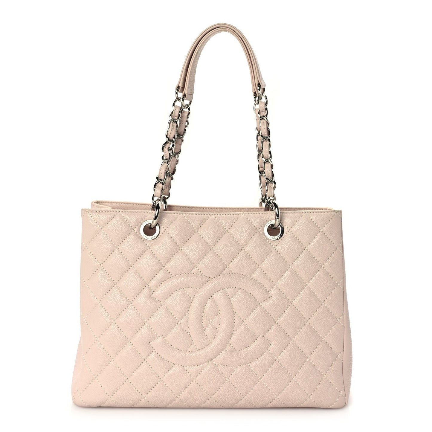 Caviar Quilted Grand Shopping Tote GST Light Pink