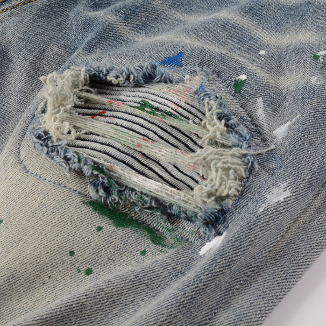 Amr Blue Distressed Jeans