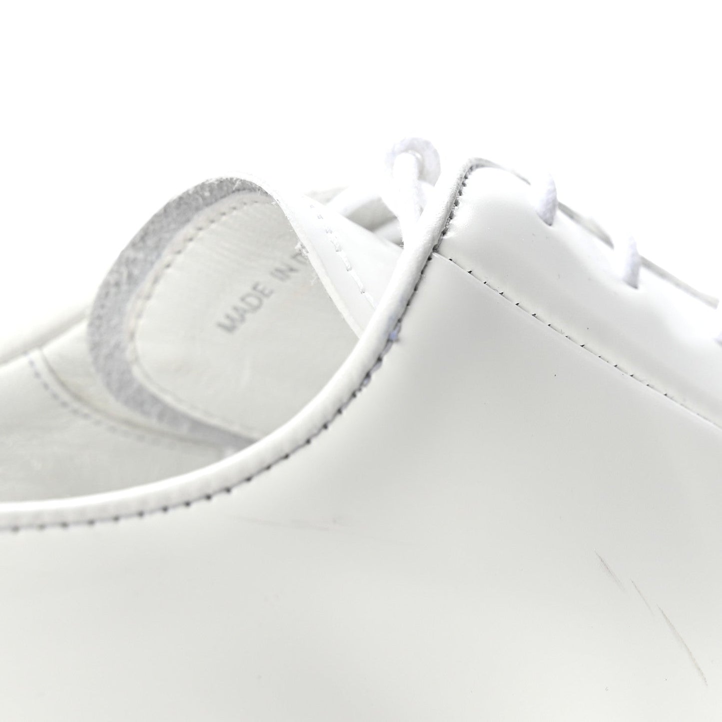 Spazzolato Calzature Donna Triangle Logo 50mm Derby Loafers 38.5 White 38.5 White