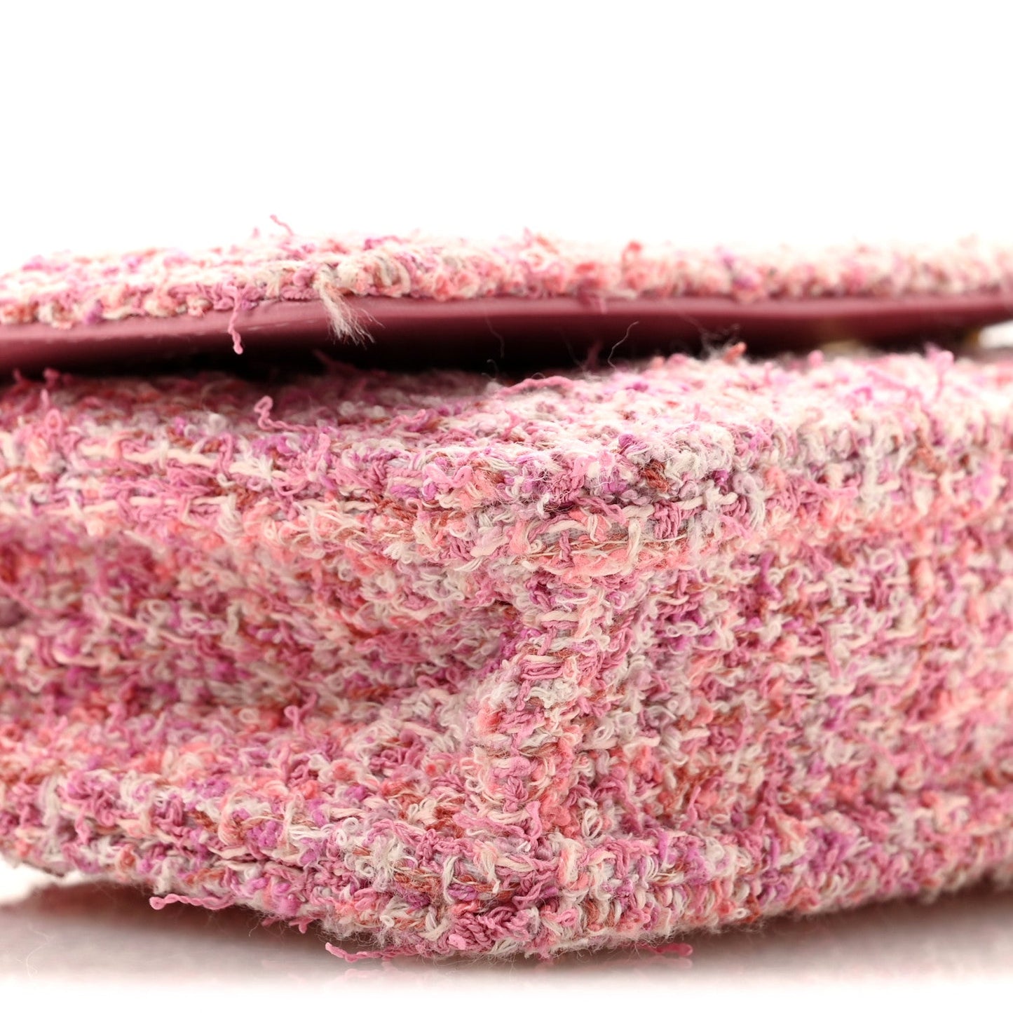 Tweed Quilted Wallet On Chain WOC Pink