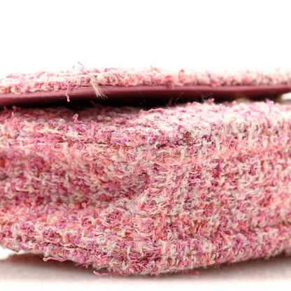 Tweed Quilted Wallet On Chain WOC Pink