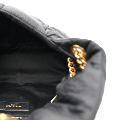 Nylon Quilted Small Loulou Puffer Monogram Chain Satchel Black