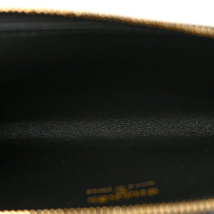 Calfskin Lizard Embossed Zipped Card Holder Black