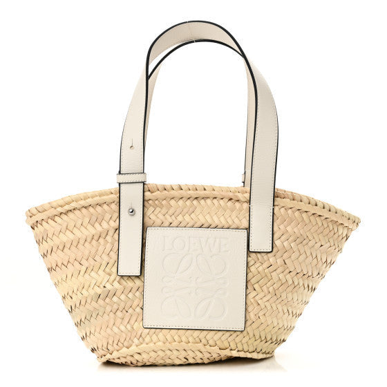 Raffia Mini Basket Tote Bag Natural White Natural white