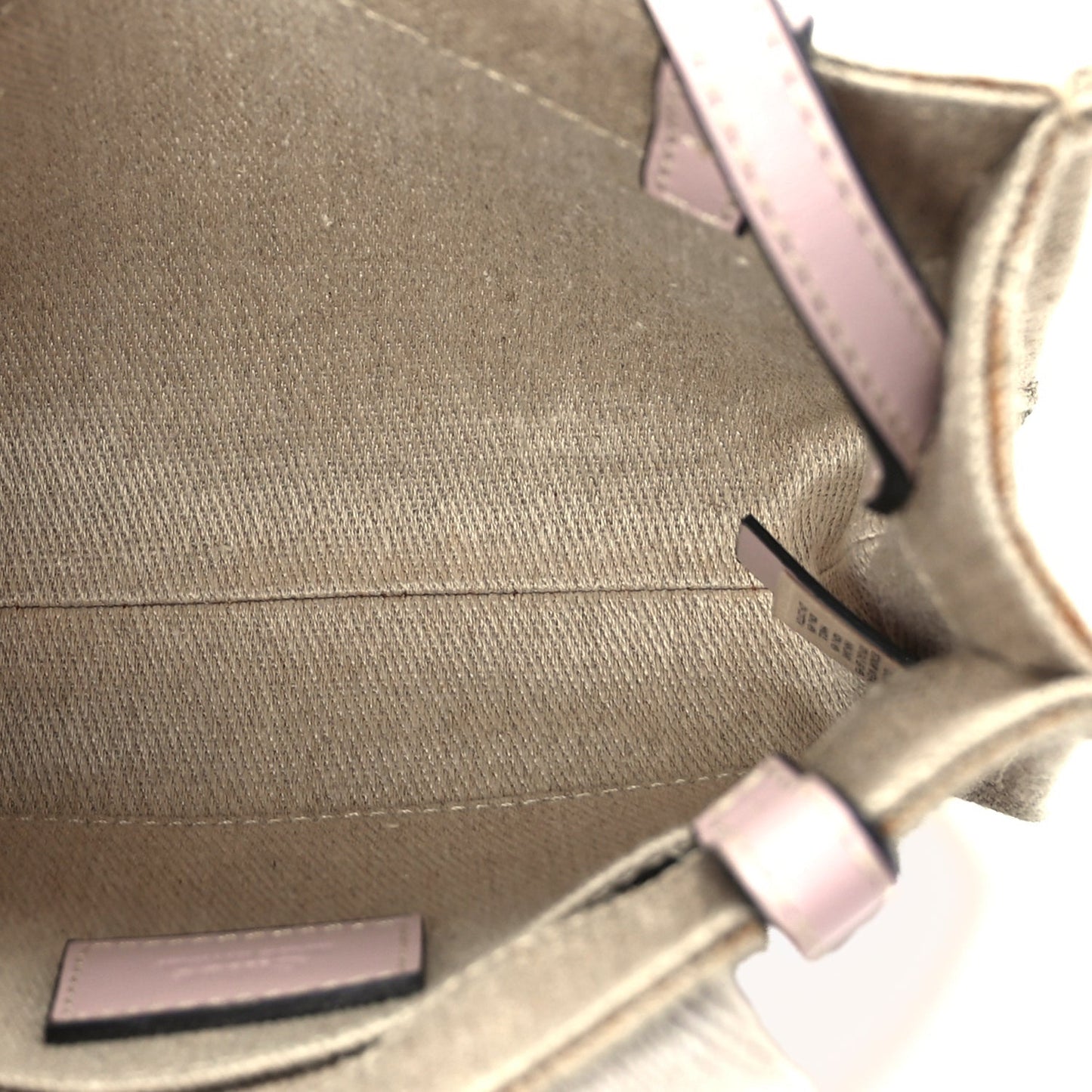 Cotton Calfskin Mini Woody Ribbon Tote  White Pink