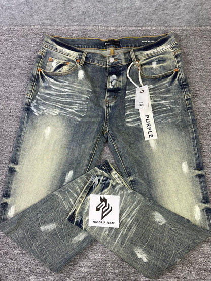 Jeans blu sfumati viola