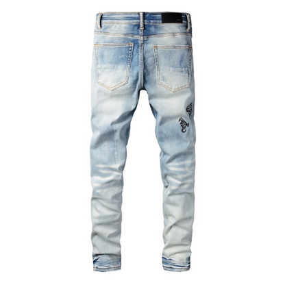 Jeans blu usurati Amr