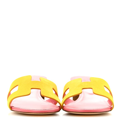 Suede Goatskin Oasis Sandals 40 Jaune Sable