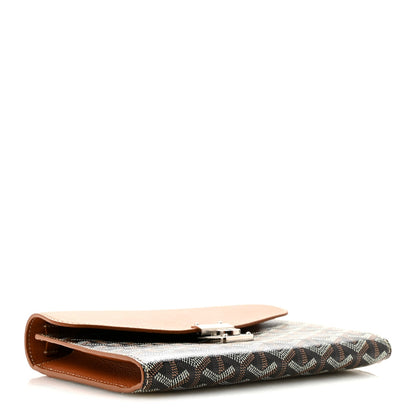 Goyardine Calfskin Chypre Wallet Pouch Black Gold