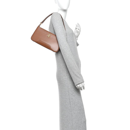 Smooth Calfskin TB Shoulder Bag Warm Tan
