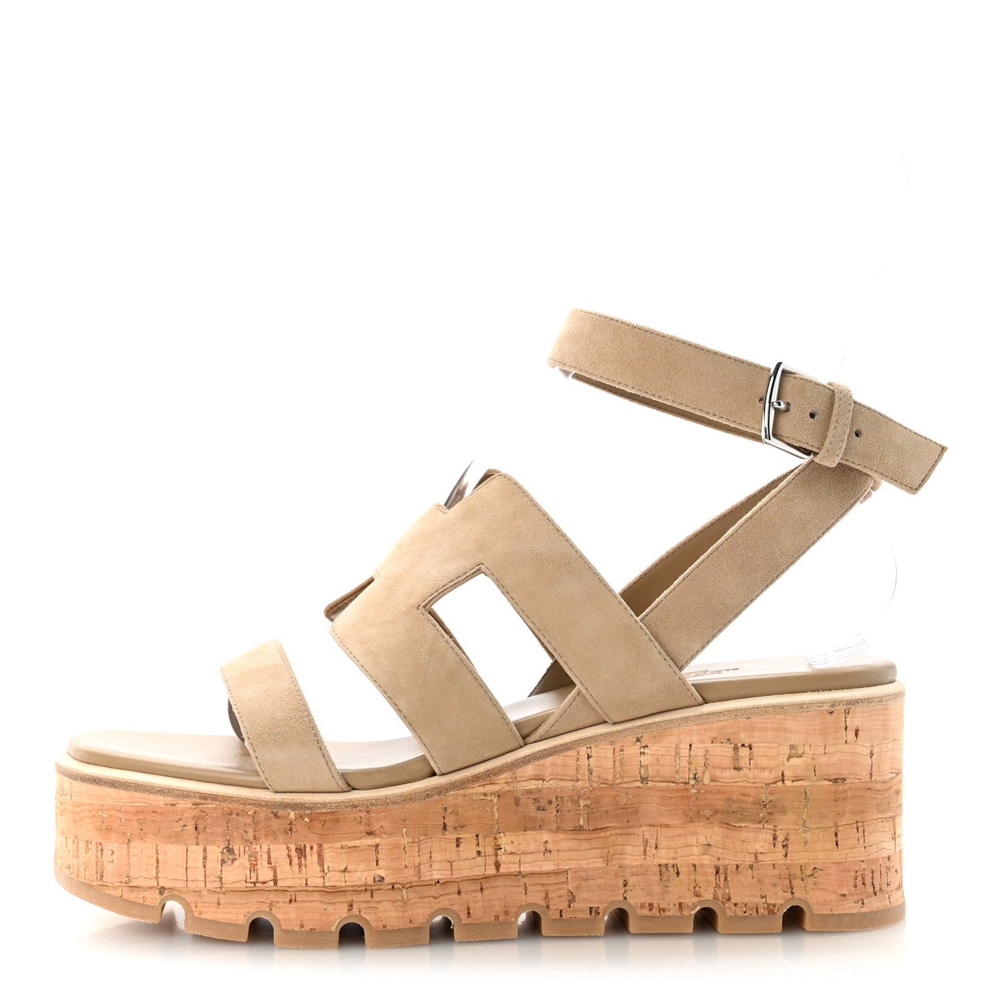 Suede Goatskin Cork Havana 30 Sandals 40 Beige Argile