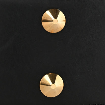 Calfskin LV Initiales Clous Belt 75 30 Black Gold