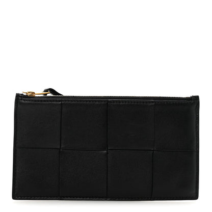Lambskin Maxi Intrecciato Bill Pouch Black