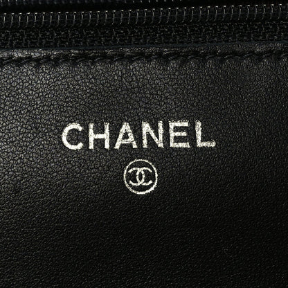 Lambskin Quilted Wallet On Chain WOC Black