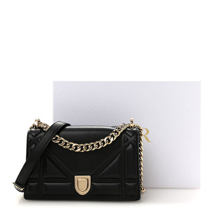 Calfskin Small Diorama Flap Bag Black