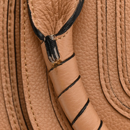 Calfskin Braided Medium Marcie Double Carry Light Tan