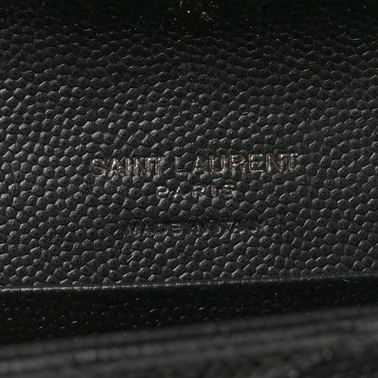 Grain De Poudre Matelasse Chevron Small Monochrome Monogram Envelope Wallet Black Black