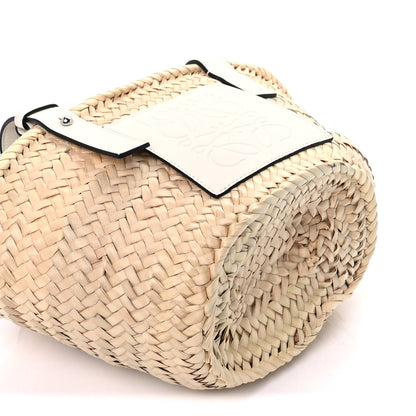 Raffia Mini Basket Tote Bag Natural White