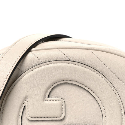 Sakai Be Green Calfskin Diagonal Stitched Mini Blondie Shoulder Bag Mystic White