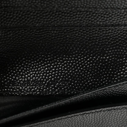 Grain De Poudre Matelasse Chevron Monogram Compact Zip Around Wallet Black