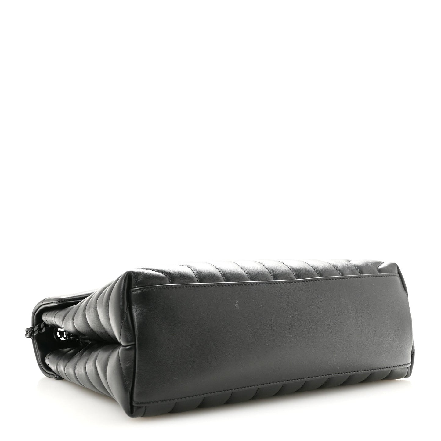 Calfskin Y Quilted Monogram Monochrome Medium Loulou Chain Satchel Black