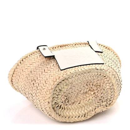 Raffia Mini Basket Tote Bag Natural White