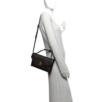 Nappa Intrecciato Knot Lock Top Handle Crossbody Bag Fondant