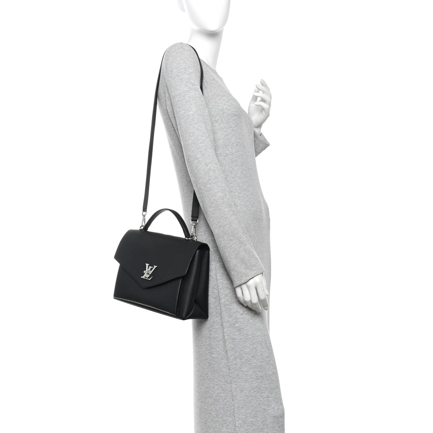 Soft Calfskin My Lockme Top Handle  Black