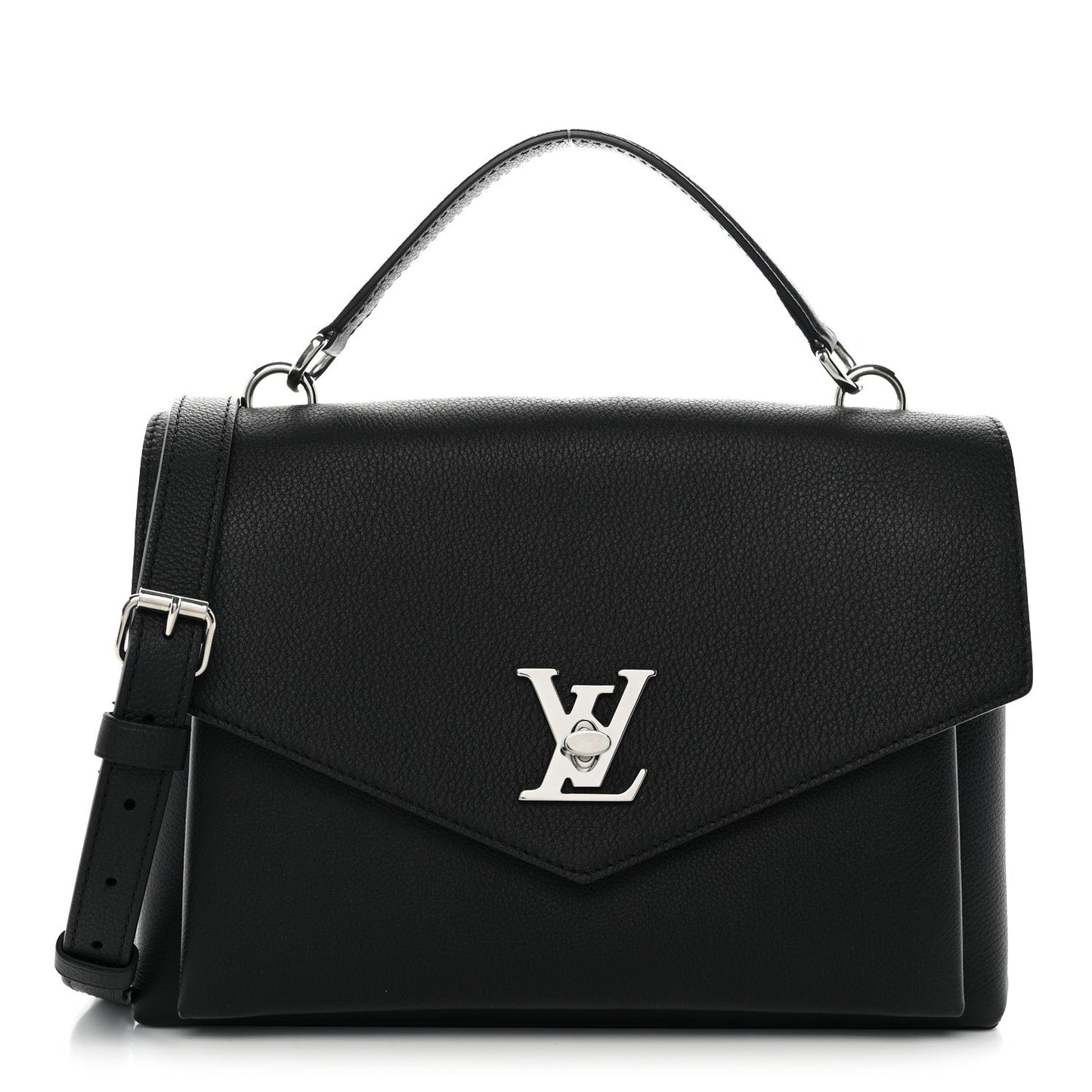 Soft Calfskin My Lockme Top Handle  Black