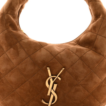 Suede Quilted Icarino Bag Caramel Cognac