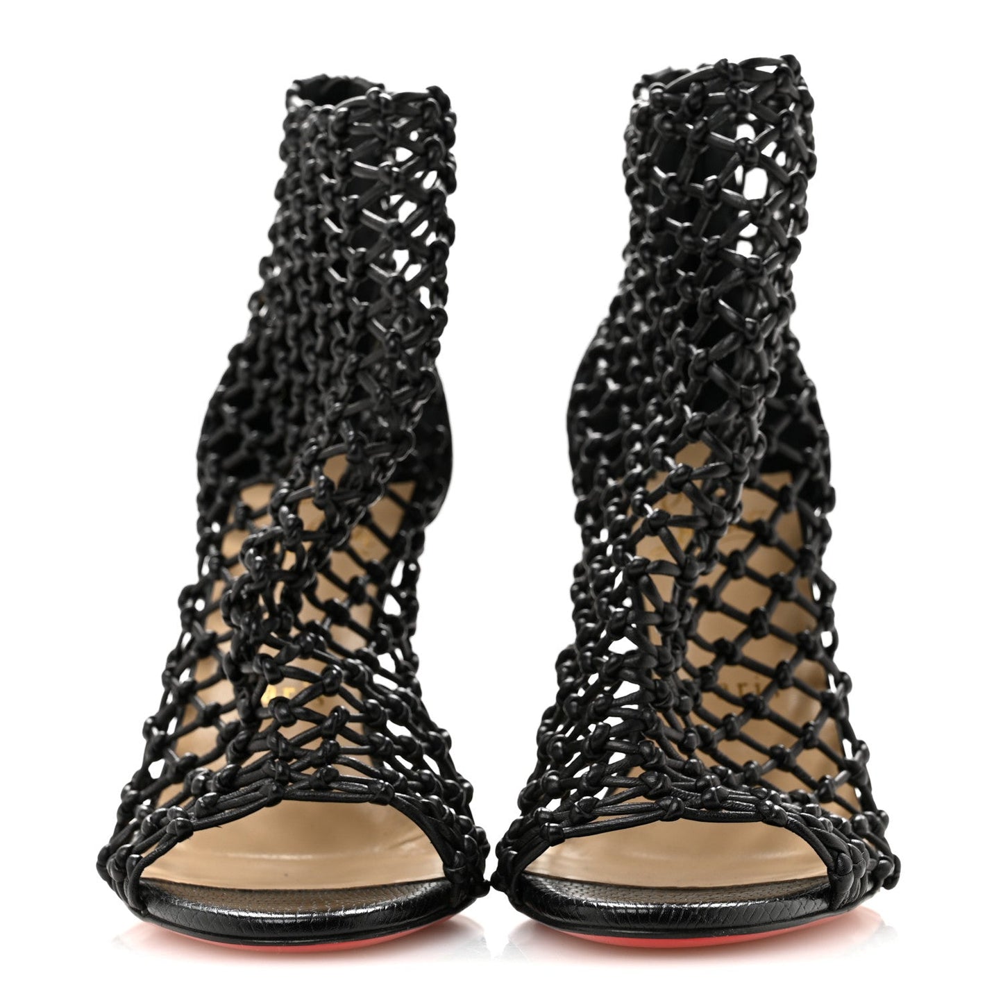 Nappa Lizard Embossed Corfou 100 Heel Sandals 36 Black