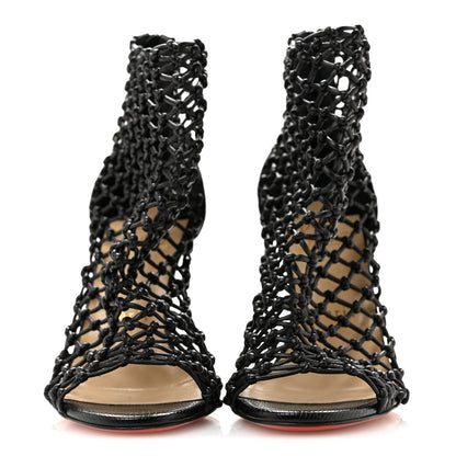 Nappa Lizard Embossed Corfou 100 Heel Sandals 36 Black