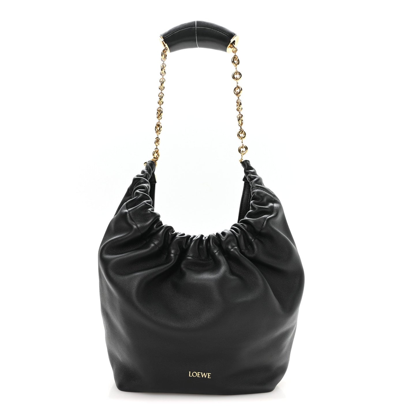 Buttery Nappa Lambskin Mini Squeeze Bag Black