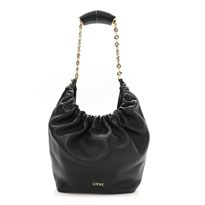 Buttery Nappa Lambskin Mini Squeeze Bag Black