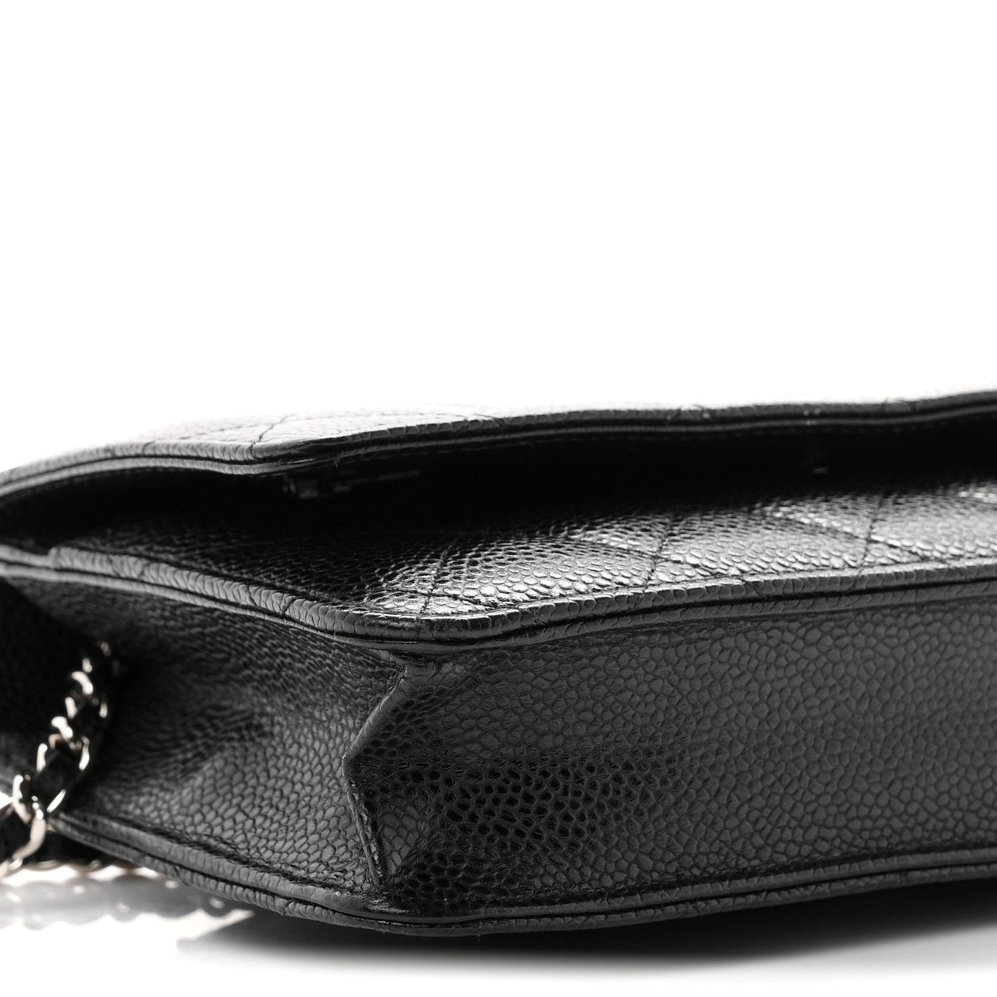 Caviar Quilted Wallet on Chain WOC Black