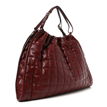 Calfskin Quilted Large Deco Tote Bag Rosso Ancora Red