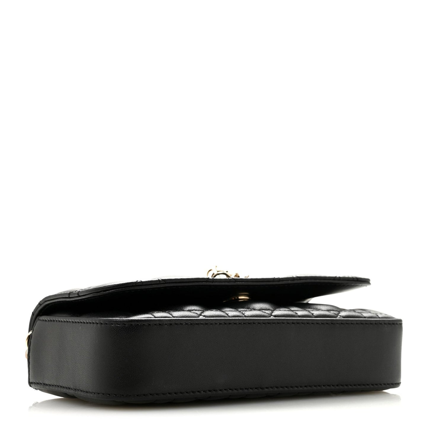 Lambskin Cannage Dior Talk Phone Pouch  Black