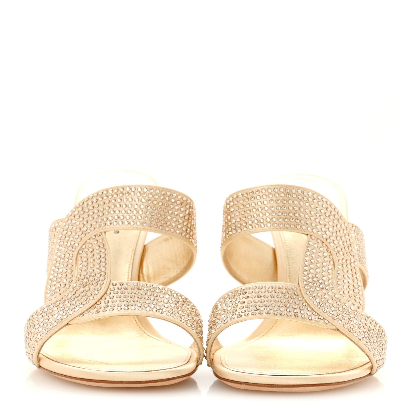 Satin Crystal Sparkle Mule 38 Gold