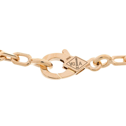 18K Yellow Gold Carnelian 5 Motifs Vintage Alhambra Bracelet