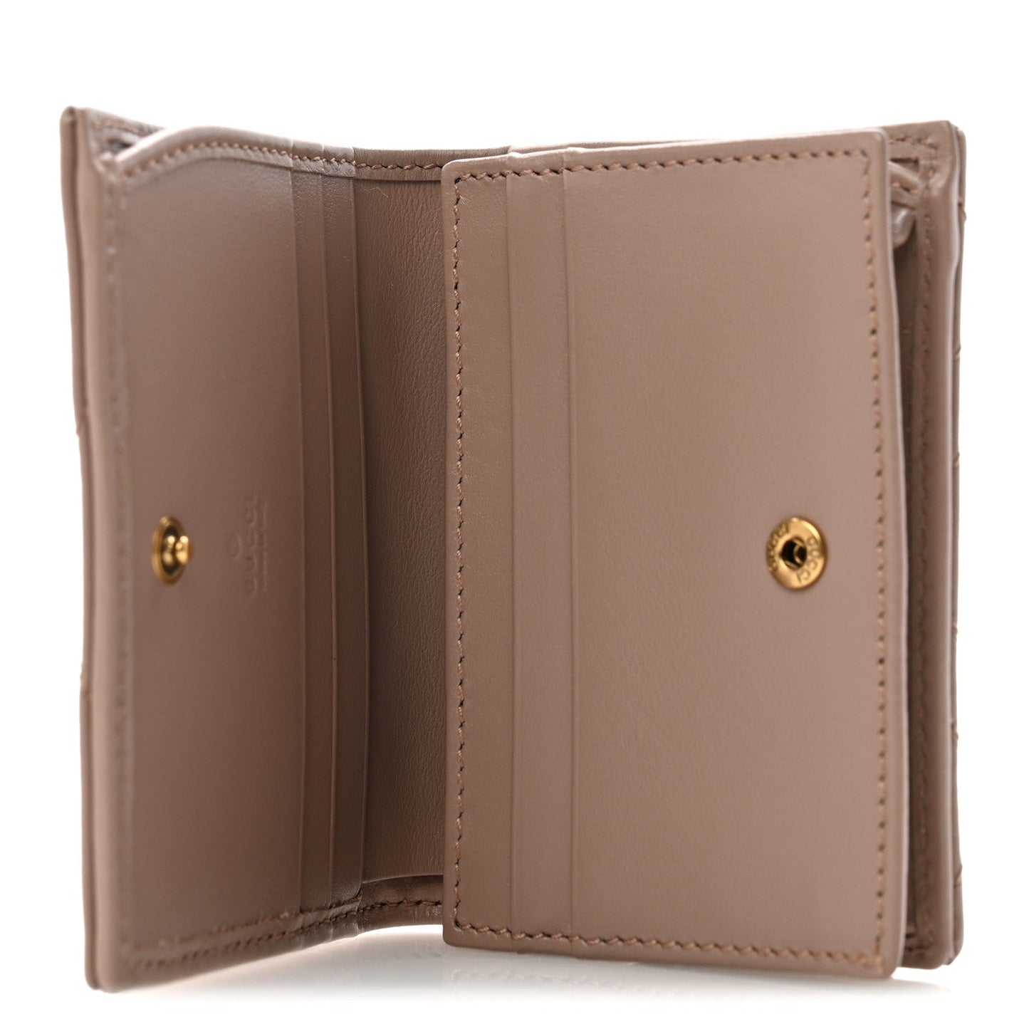 Calfskin Matelasse GG Marmont Card Case Wallet Porcelain Rose Porcelain Rose