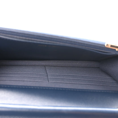 Denim Printed Wallet On Chain WOC Dark Blue