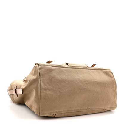 Canvas Calfskin Large Route Shoulder Bag Khaki
