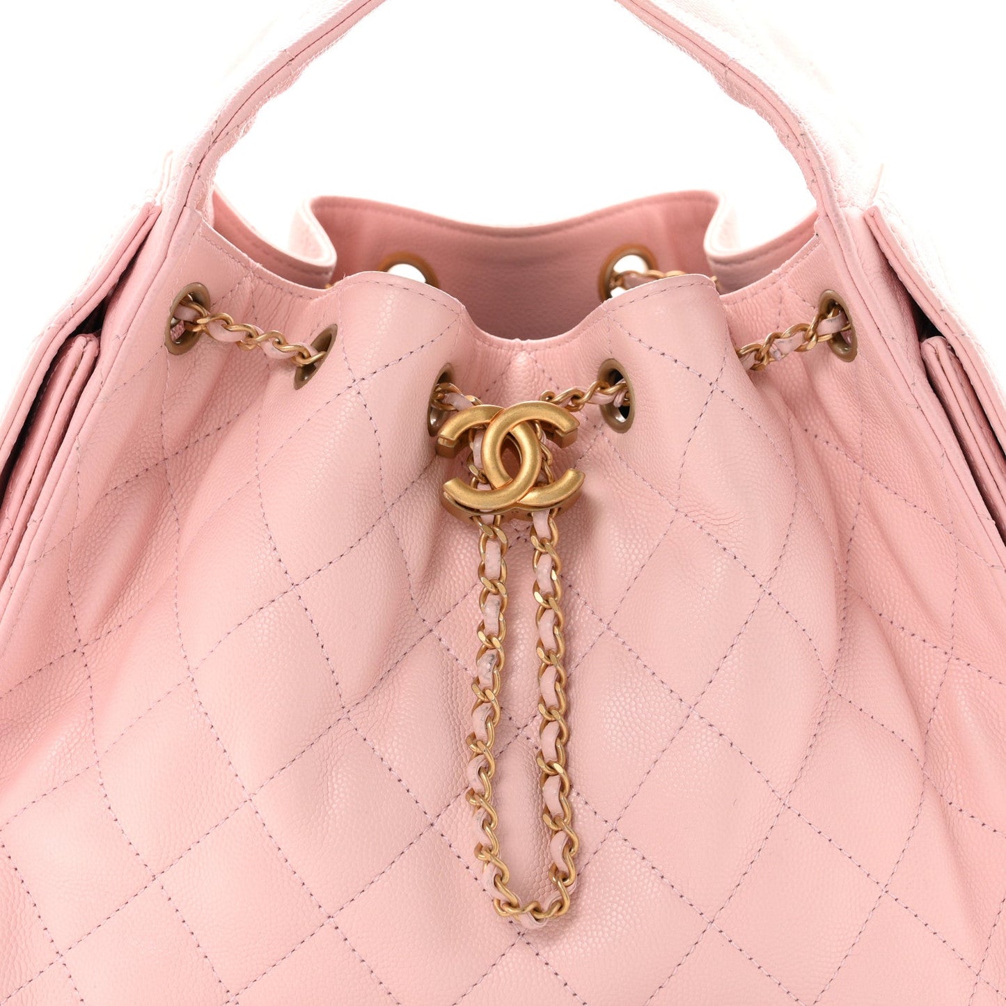 Caviar Quilted Small Chanel 25 Handbag Light Pink